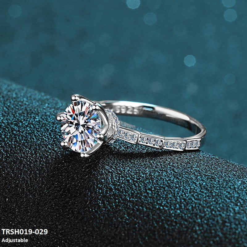 Fancy Diamond Stone Ring Adjustable-TRSH019