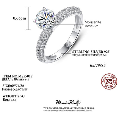 Stunning Silver Moissanite Diamond Wedding Ring -CRSH383