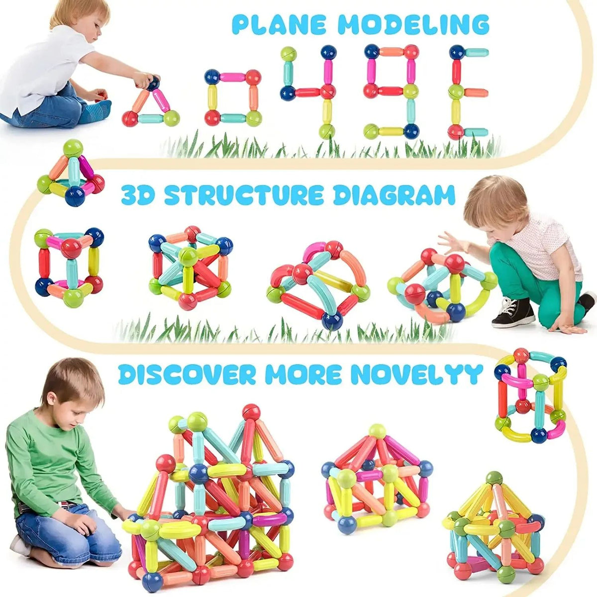 Kids Magnet Stick Rod Building Blocks