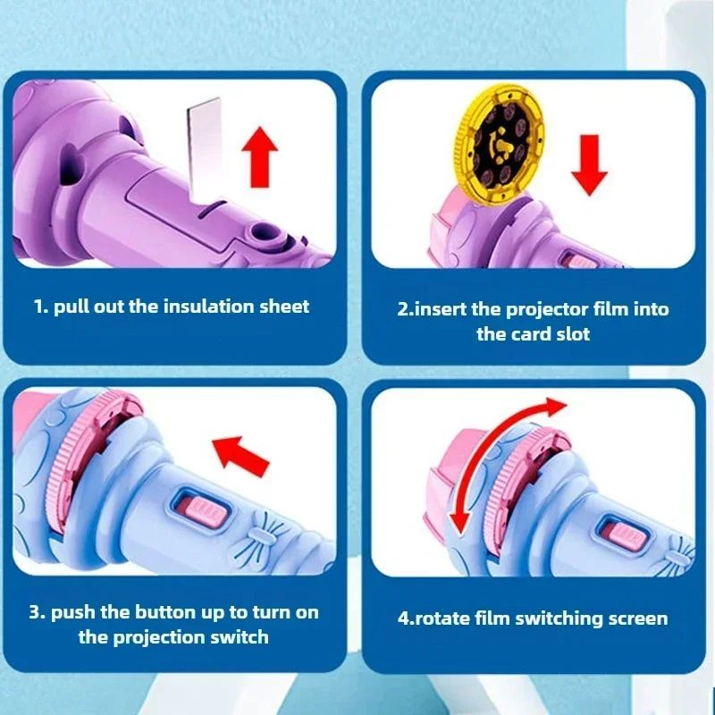 Flashlight Slide Projector Torch Lamp Toy for Kids, 3 Disks - Fun Educational Toy