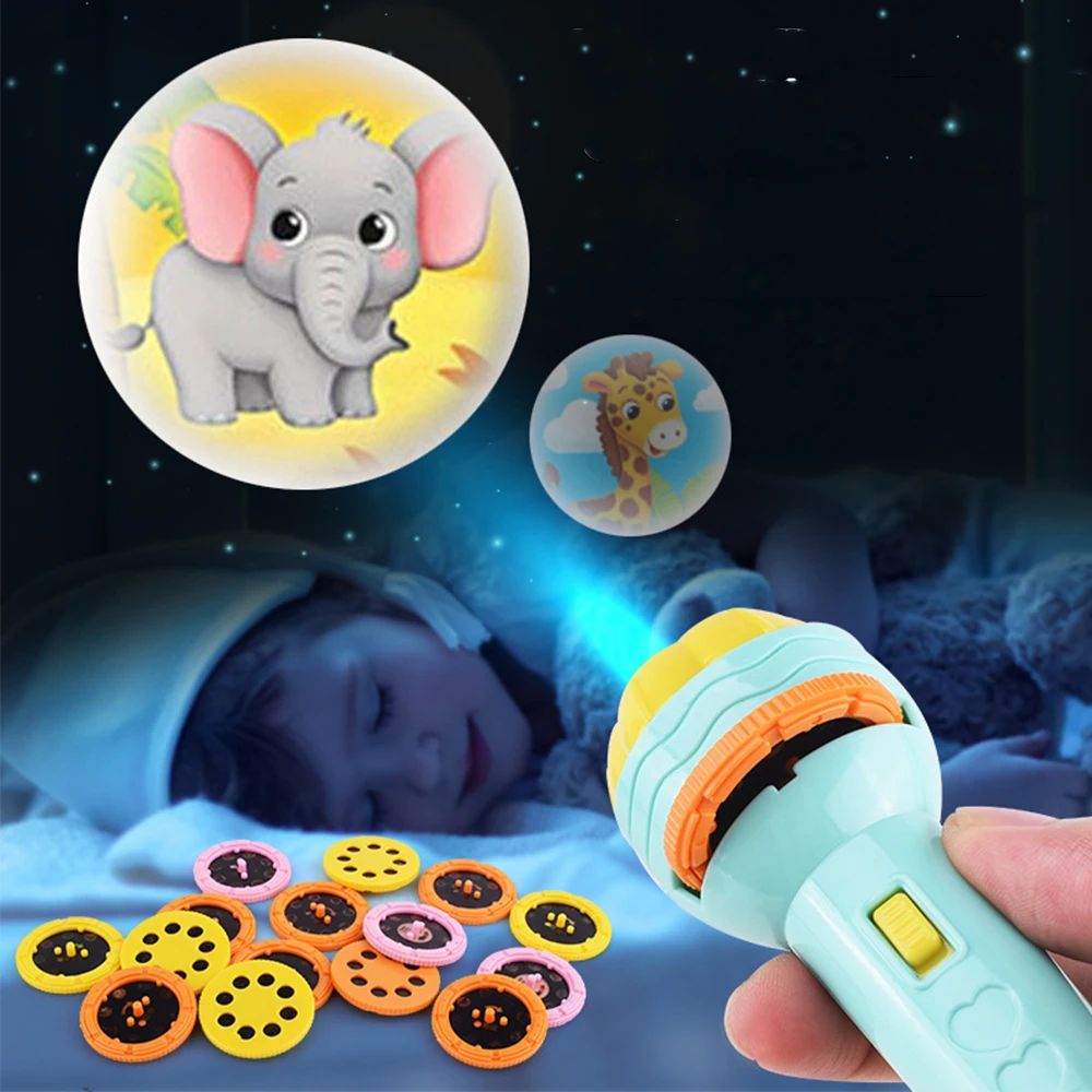 Flashlight Slide Projector Torch Lamp Toy for Kids, 3 Disks - Fun Educational Toy