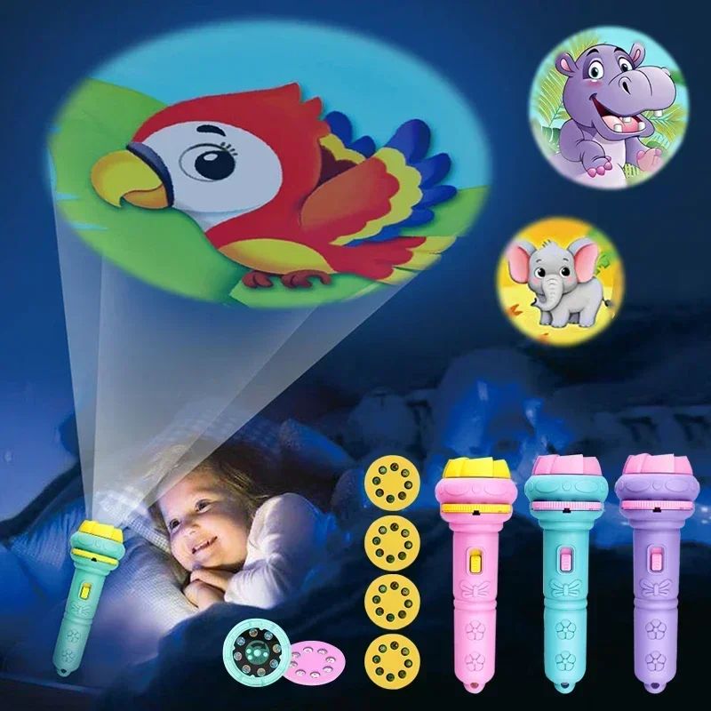 Flashlight Slide Projector Torch Lamp Toy for Kids, 3 Disks - Fun Educational Toy