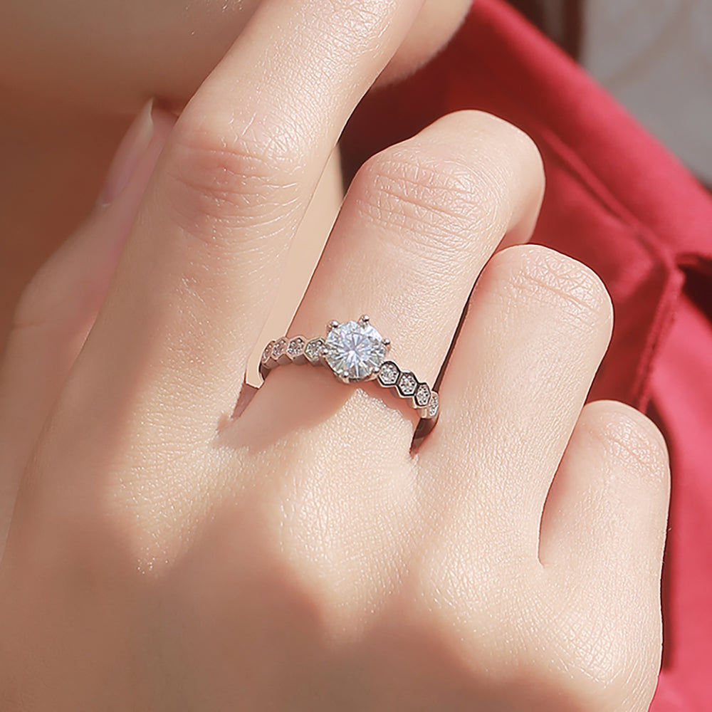 Moissanite Promise 925 Sterling Silver Ring - CRSH294