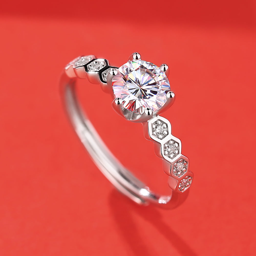 Moissanite Promise 925 Sterling Silver Ring - CRSH294