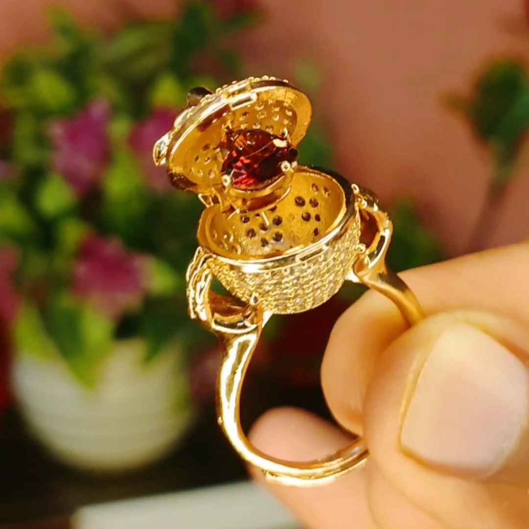 Secret Heart Apple Shape Adjustable Trending Ring