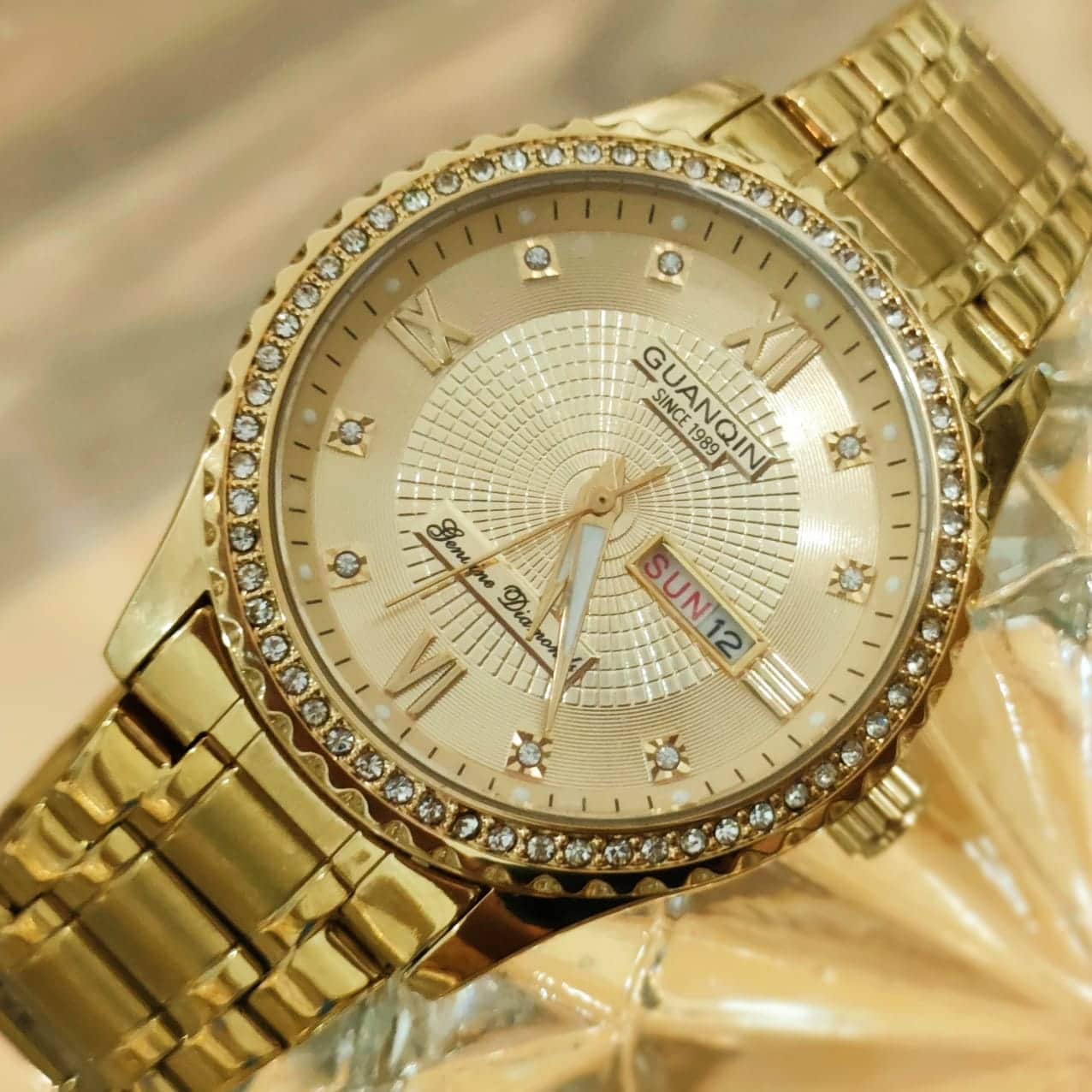 Gold stainless shop steel watch