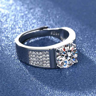 Stylish Diamond Cut Stone Adjustable Size Ring - CRSH641