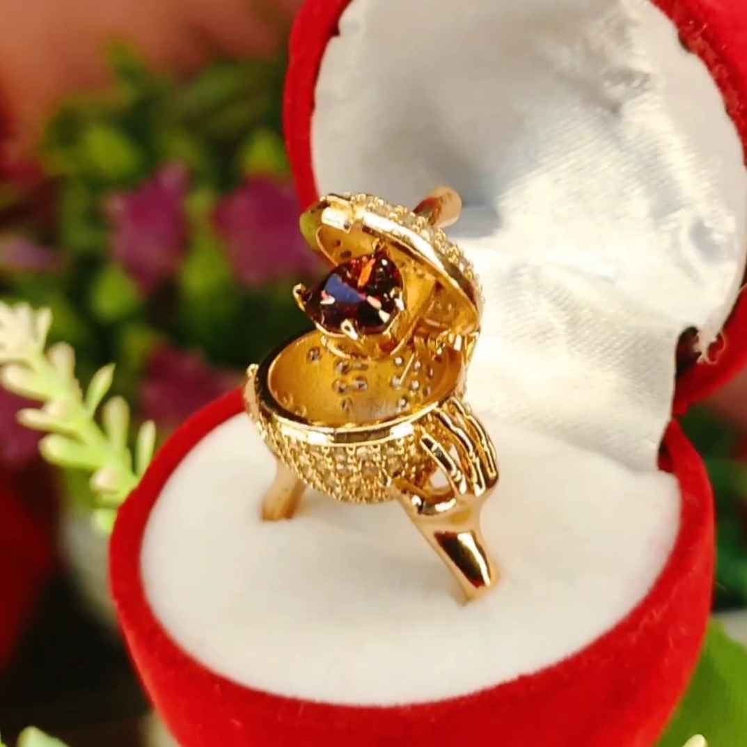 Secret Heart Apple Shape Adjustable Trending Ring