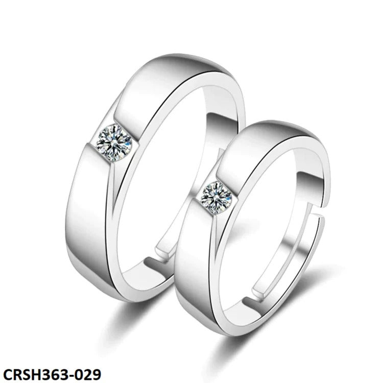 Diamond cut Couple Rings Adjustable-CRSH363