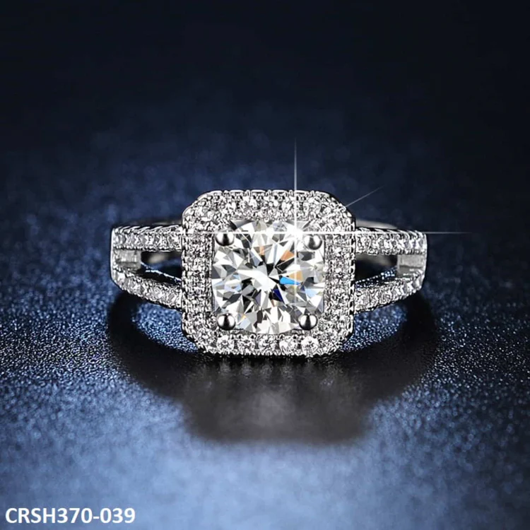 Trendy Diamond Cut Zircon Cocktail Ring Adjustable-CRSH370