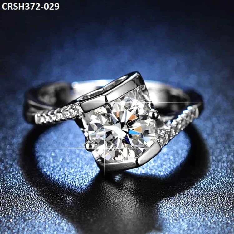 Heart Ring Diamond Cut Zircon Adjustable-CRSH372