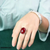 Red Stone Oval Ring Adjustable-CRSH435