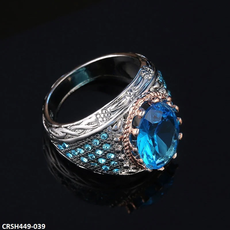 CSH Oval Blue Stone Tapered Ring-CRSH449