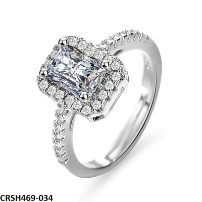 Cushion Tapered Zircon Ring Adjustable-CRSH469