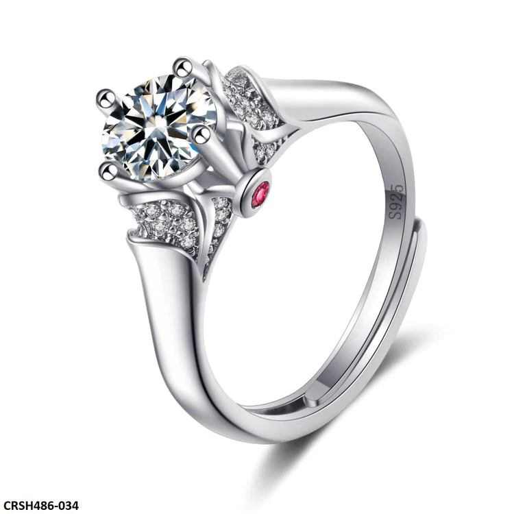 BLX Up Round Diamond Stone Tapered Adjustable Ring-CRSH486