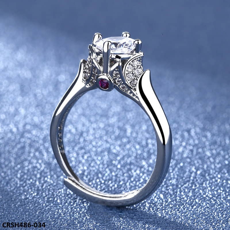 BLX Up Round Diamond Stone Tapered Adjustable Ring-CRSH486