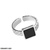 Black Square/Round Ring Adjustable Ring for Men/Women-CRSH497 CRSH498