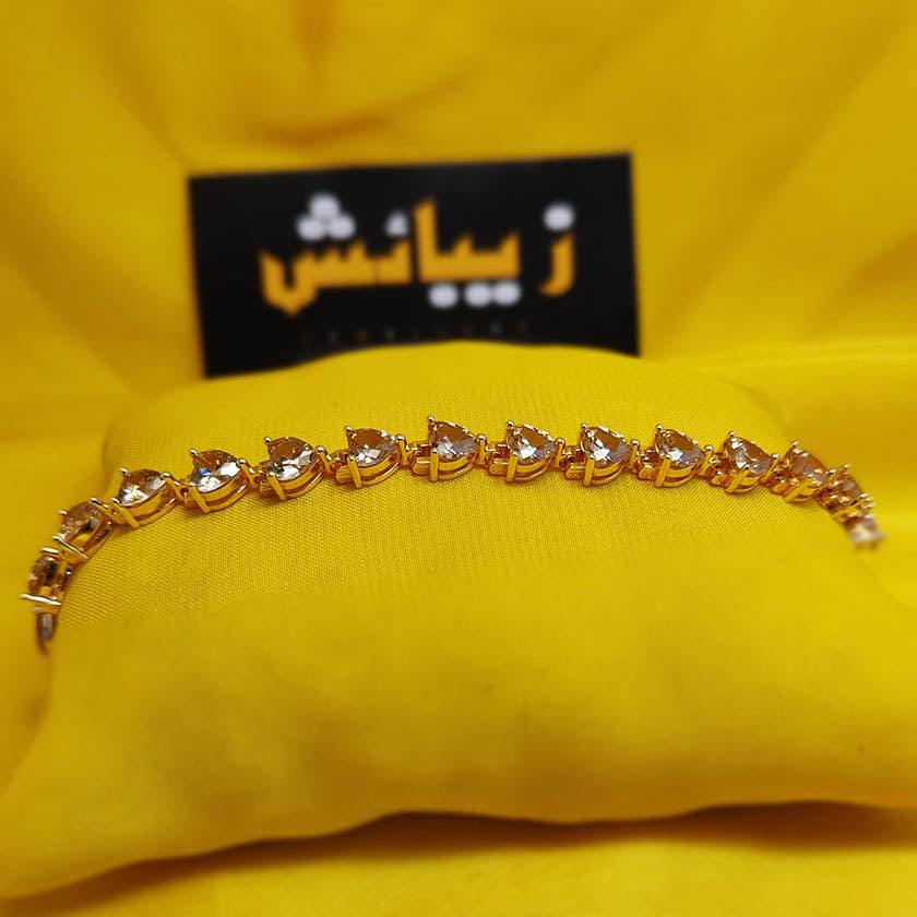 Beautiful Heart Charm Brown Zircon Classy Bracelet For Girls/Women - zebaishjewellers