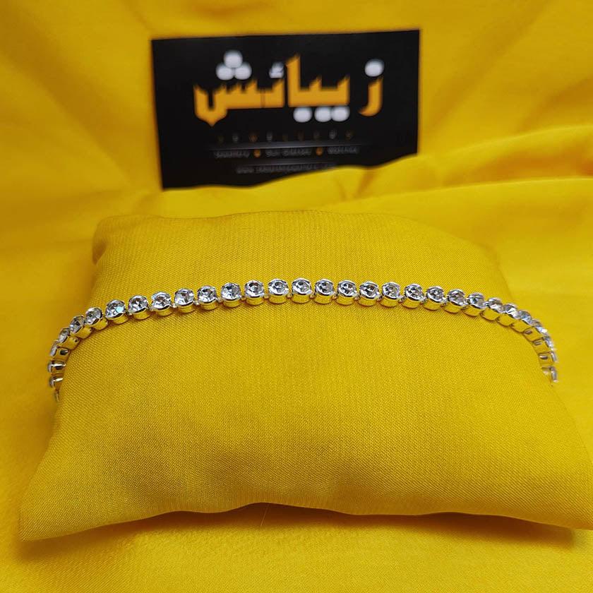 14K Gold Plated Princes Cut Cubic Zircon Classic Bracelet For Girls/Women - zebaishjewellers