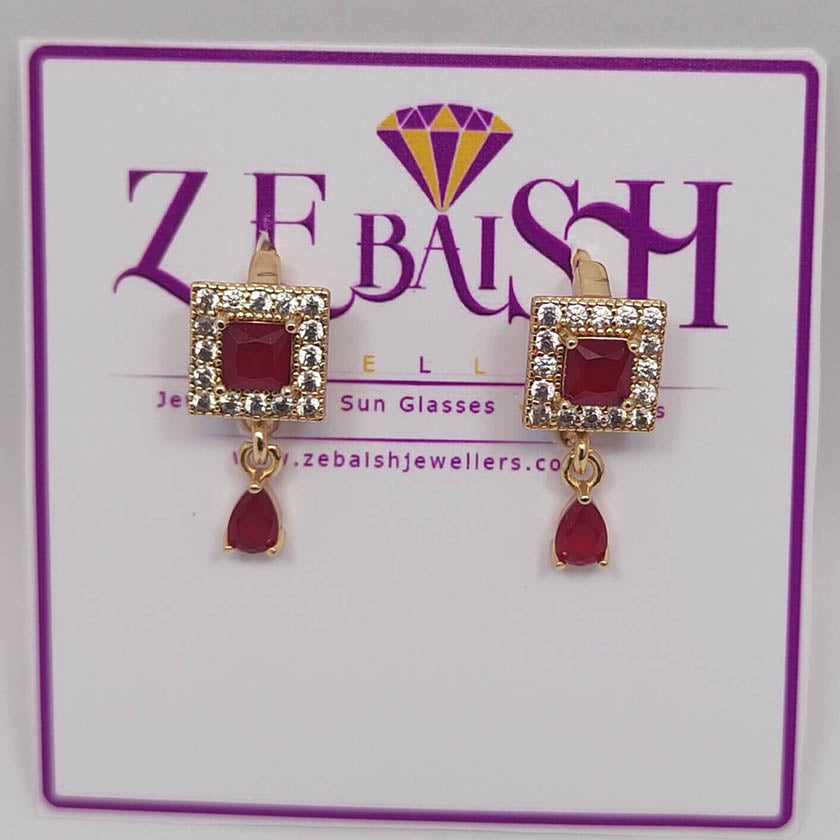 Stylish Maroon Zircon Earrings for Girls/Women