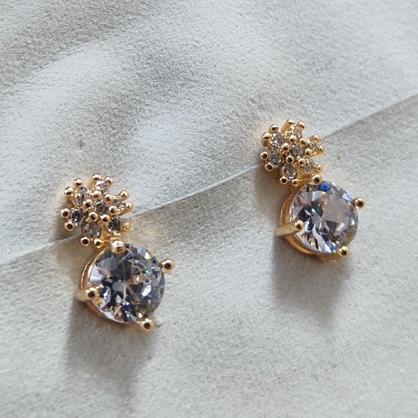 Fancy Diamond Stone Golden Earrings for Girls/Women - zebaishjewellers
