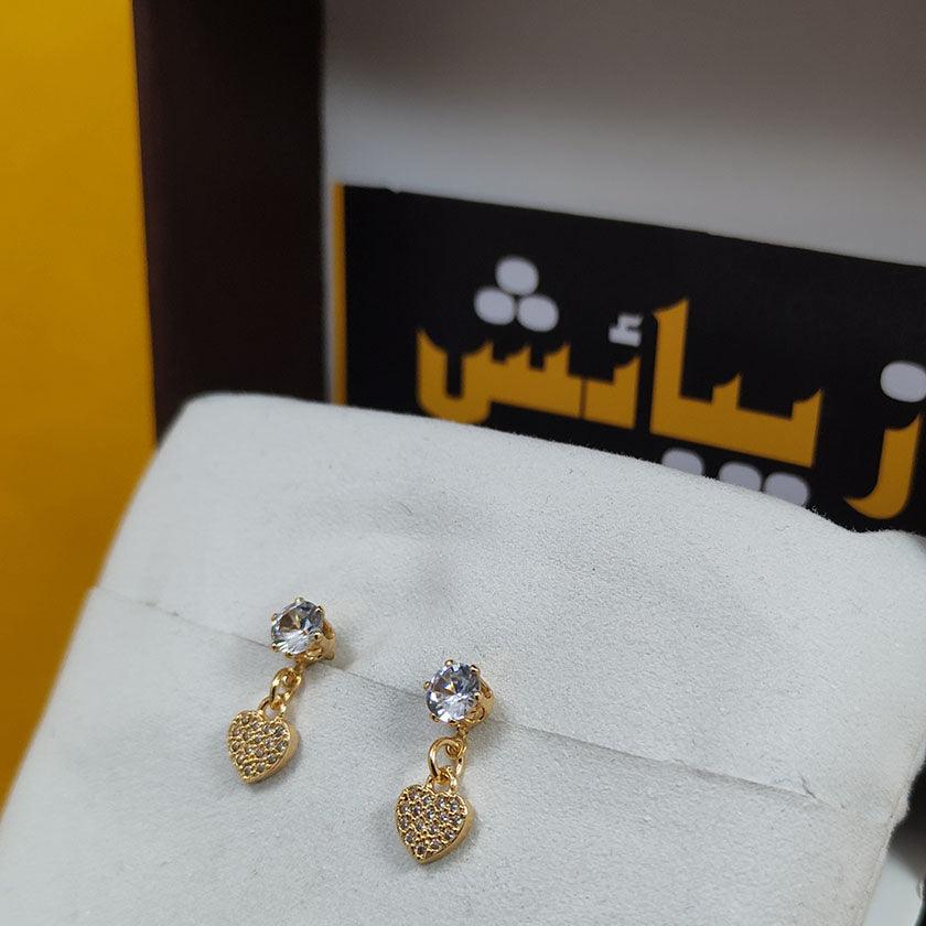 Elegant Diamond Stone Heart Shape Earrings for Girls/Women - zebaishjewellers
