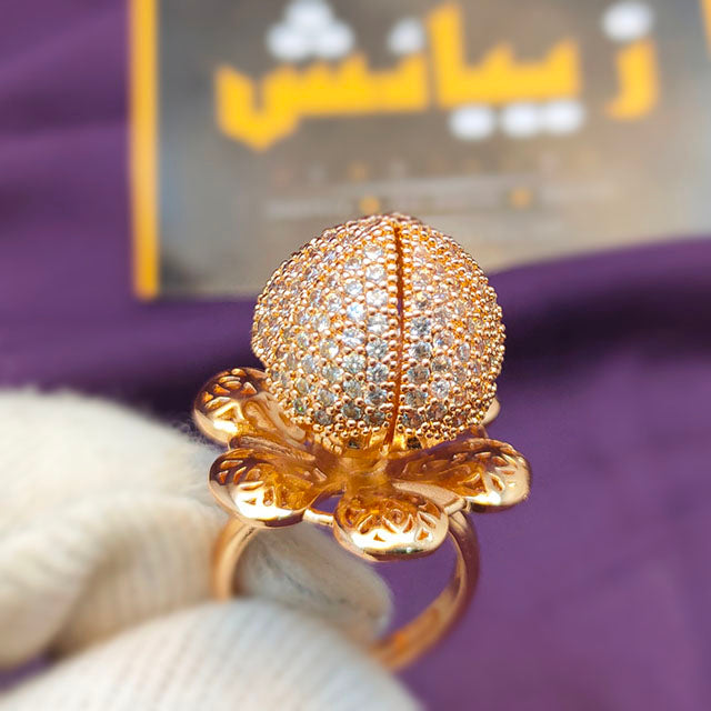 Trendy Gold Plated Move-able Flower Ring for Girls/Women