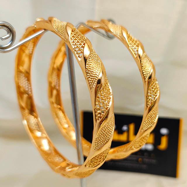 Antique Pair of  Fancy Gold Plated Bangles for Girls/Women - zebaishjewellers