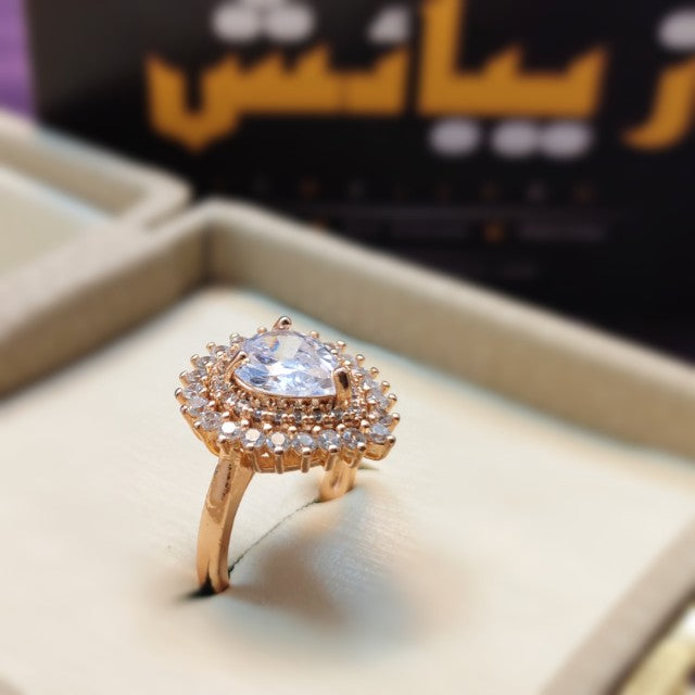 Trendy Elegant Shiny Diamond Stone Adjustable Ring for Girls/Women