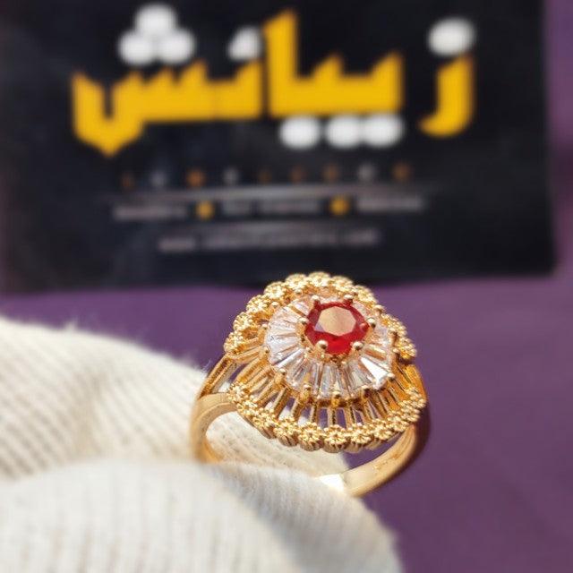 Sparkling Flower Design Zircon Crystal Adjustable Ring for Girls/Women - zebaishjewellers