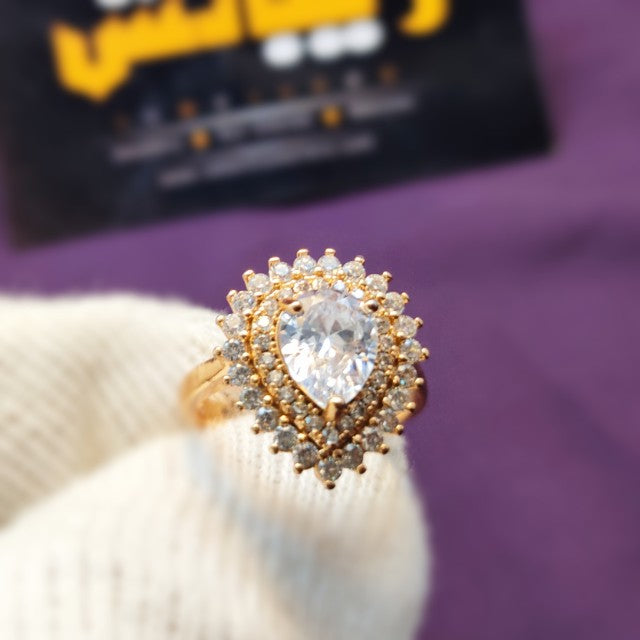 Trendy Elegant Shiny Diamond Stone Adjustable Ring for Girls/Women