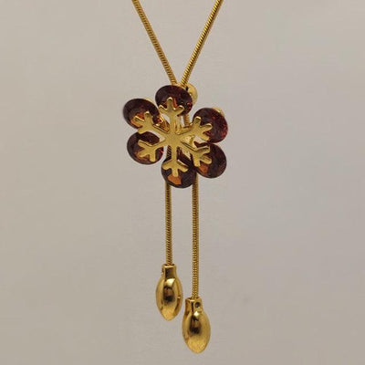 Beautiful Italian Maroon Snow Flower Necklace for Girls/Women - zebaishjewellers