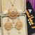 Antique Round Shape Golden White Crystal Necklace Set for Girls/Women - zebaishjewellers