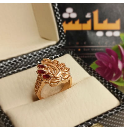 Antique Gold Plated Maroon zircon Ring for Girls/Women