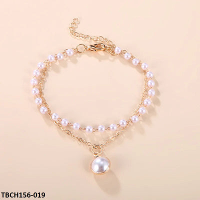 Curb Pearl Hand Bracelet Openable - TBCH156