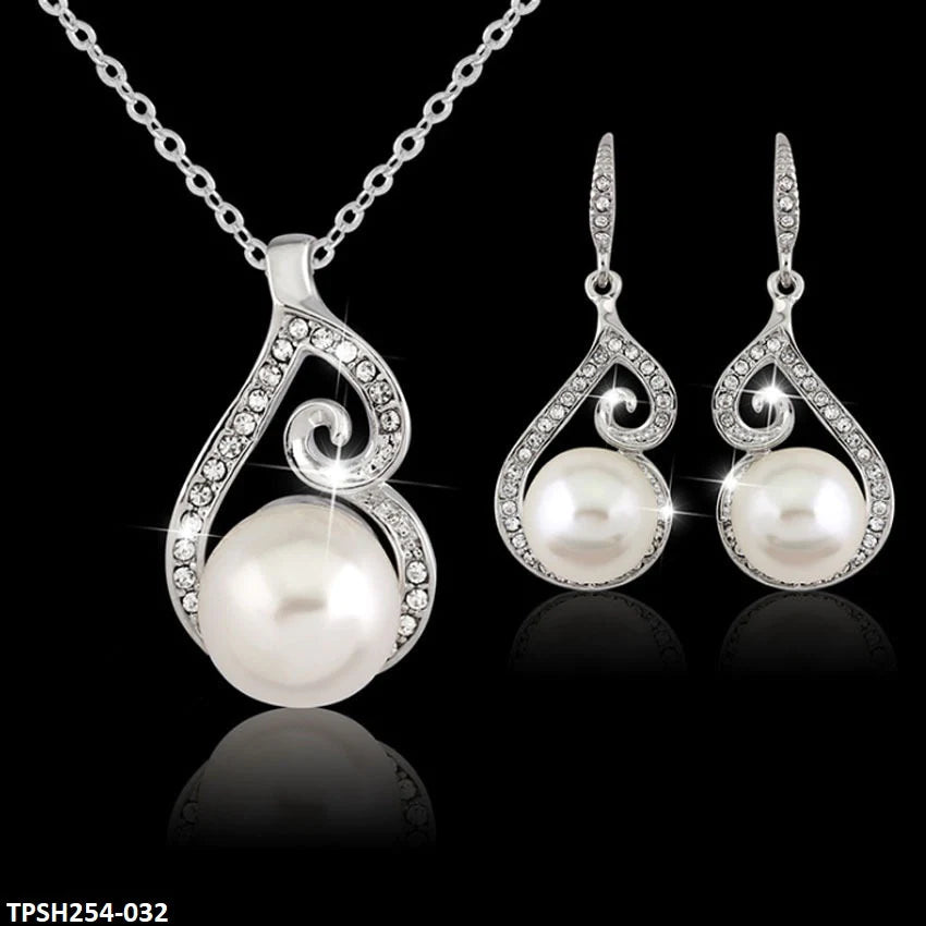 Round Pearl Pendant Set-TPSH254