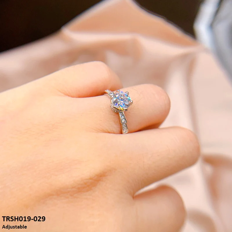 Fancy Diamond Stone Ring Adjustable-TRSH019