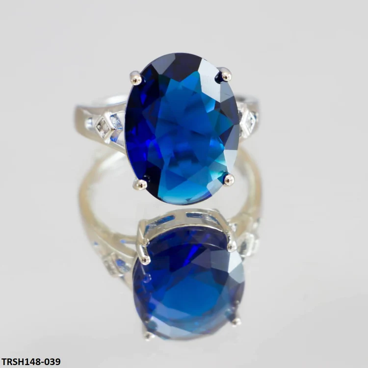 Blue Stone Cocktail Adjustable Ring-TRSH148