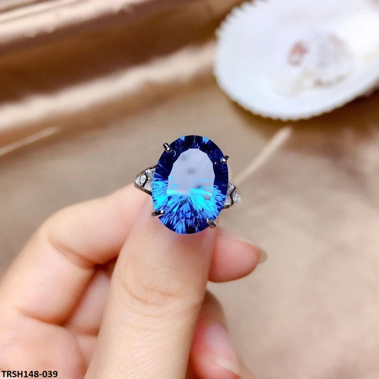 Blue Stone Cocktail Adjustable Ring-TRSH148