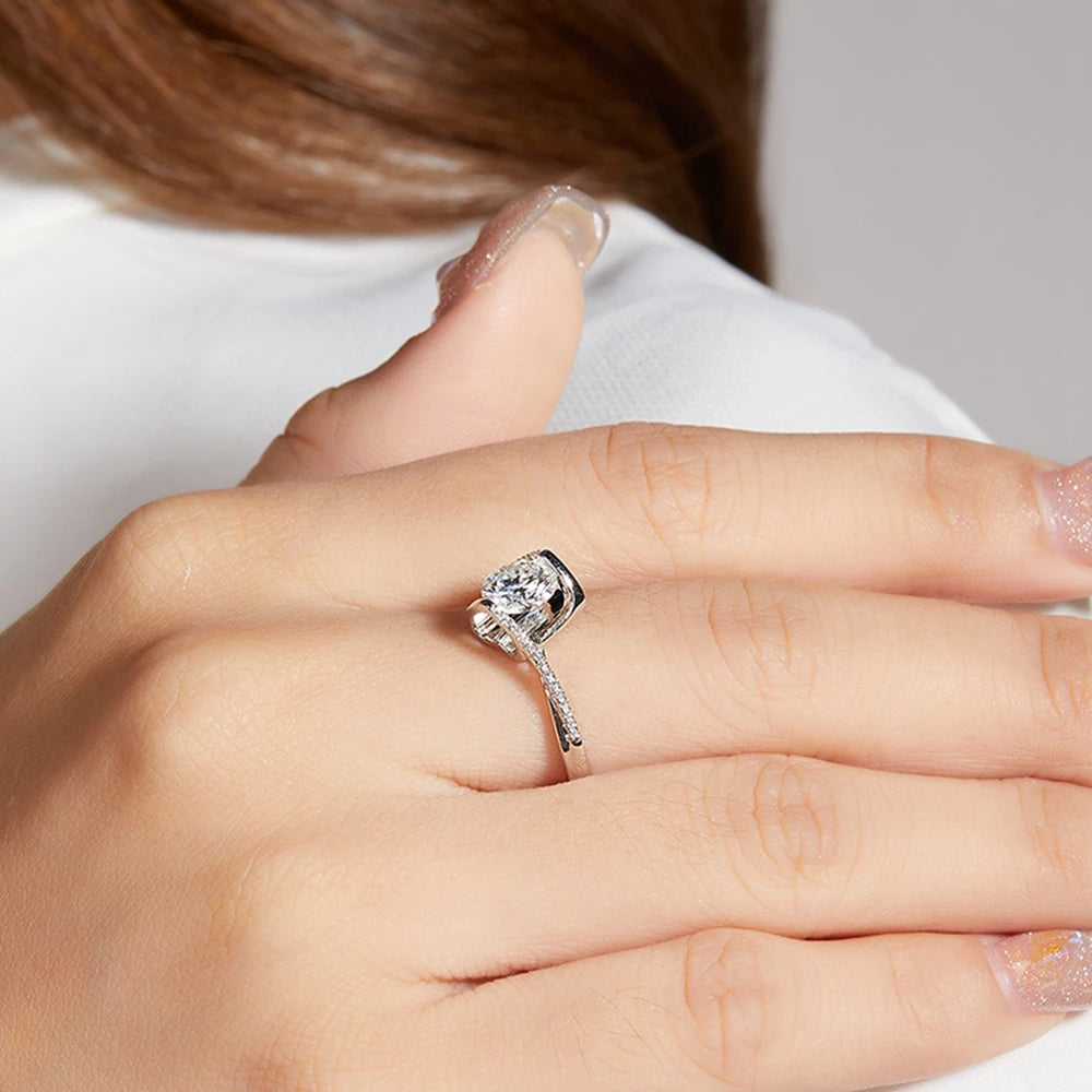 Heart Ring Diamond Cut Zircon Adjustable-CRSH372