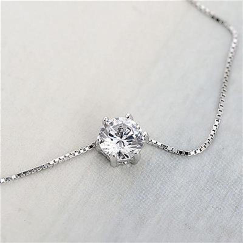 FDLK     Women Fashion Simple Rhinestone Choker Necklace Shine Rhinestone Silver Color Chain Jewelry - zebaishjewellers