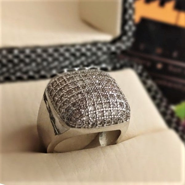 Elegant Multi Mini Square Zircon Crystal Ring for Men/Women